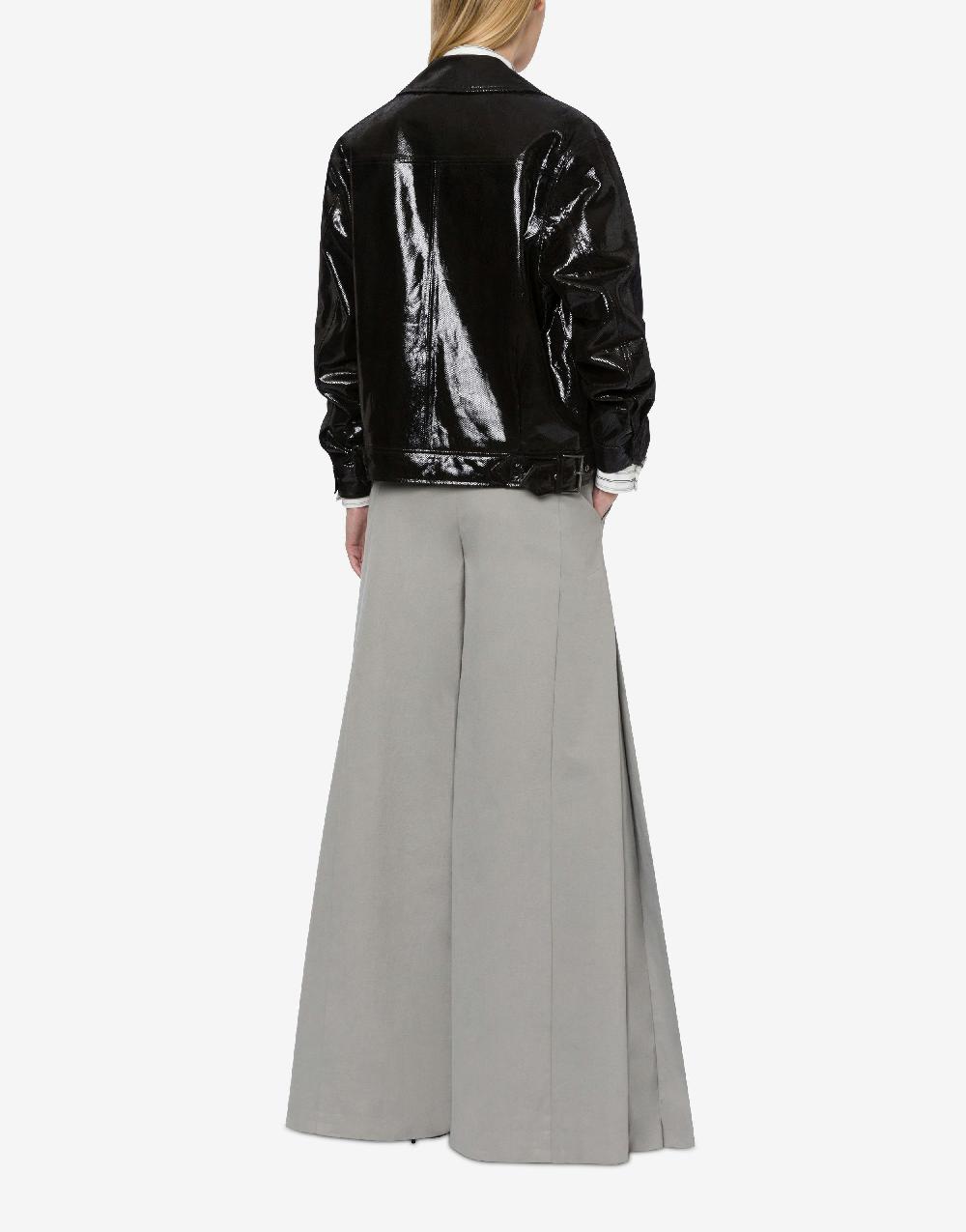 Alberta Ferretti Giacca biker in suede stampa Snake Only for today