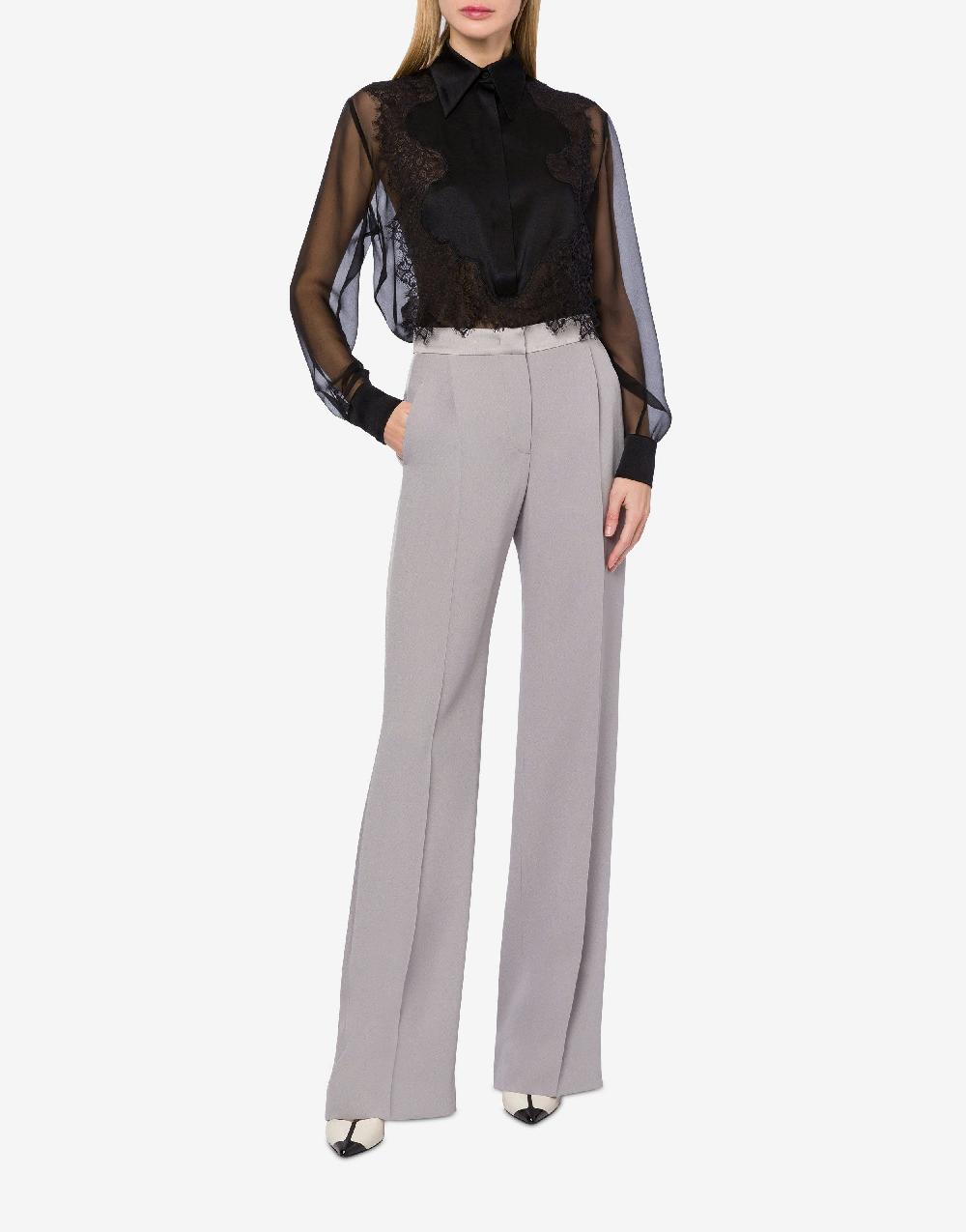 Alberta Ferretti Camicia in chiffon organico con pizzo Sostegno trimestrale
