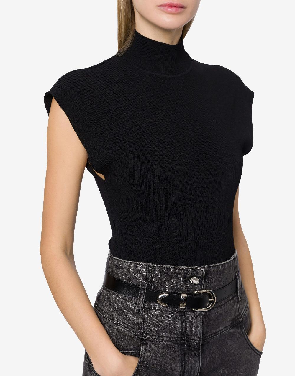 Alberta Ferretti Top a collo alto in maglia stretch Solo un giorno rimasto