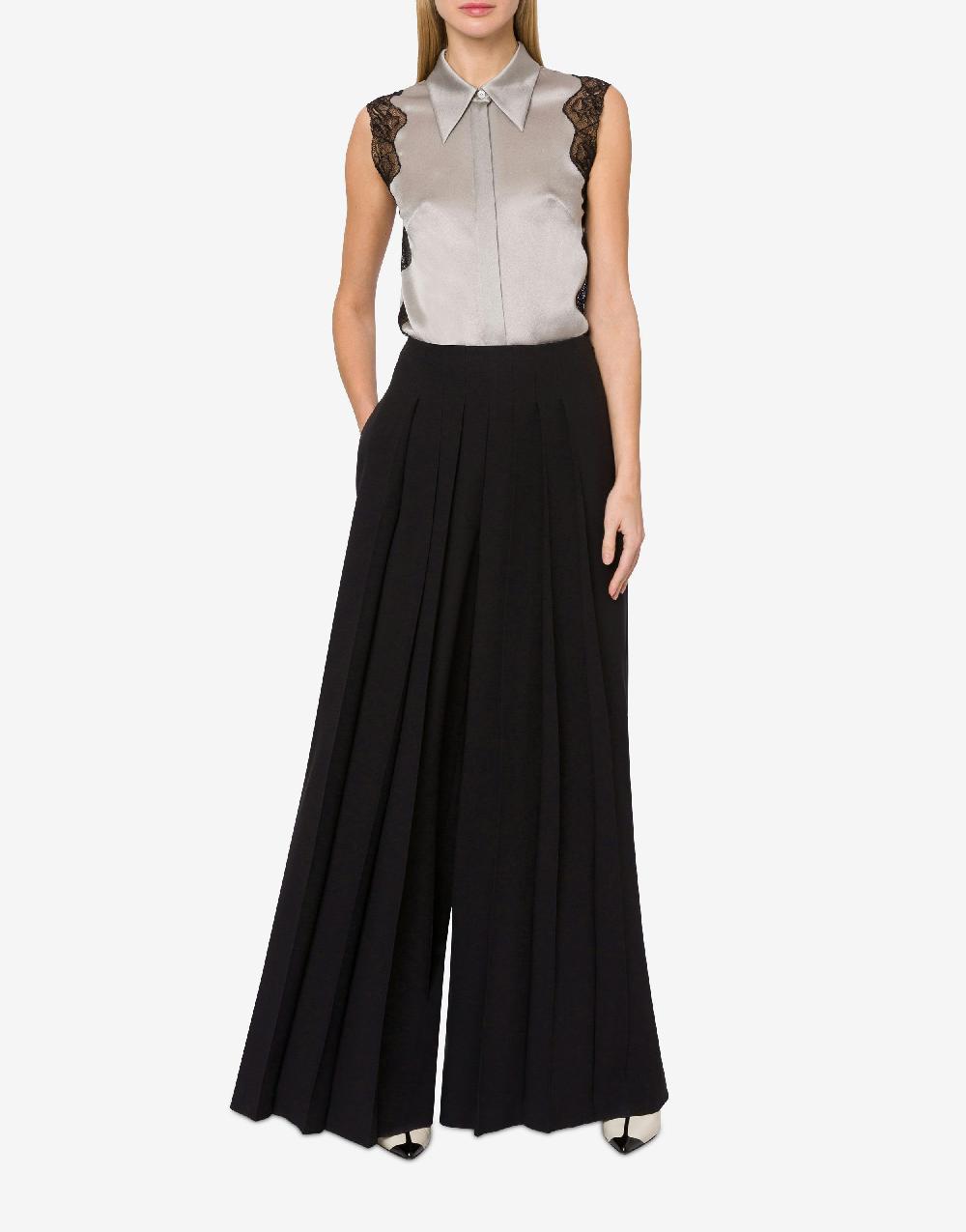 Alberta Ferretti Pantalone in enver satin con pieghe Trasporto libero internazionale