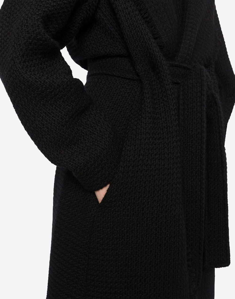 Alberta Ferretti Cappotto in stuoia di lana con frange Officina
