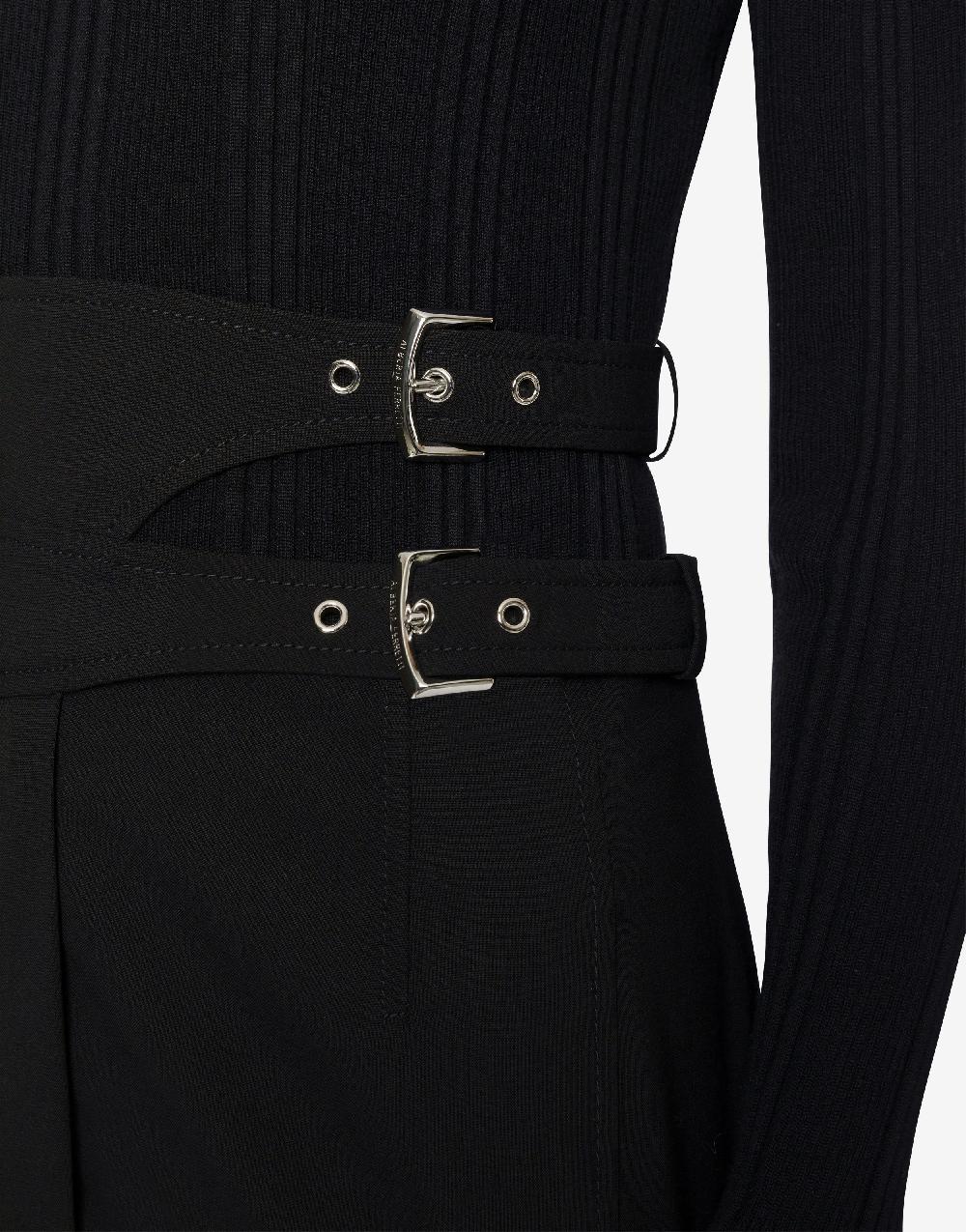 Alberta Ferretti Gonna midi in tela di lana stretch In vendita