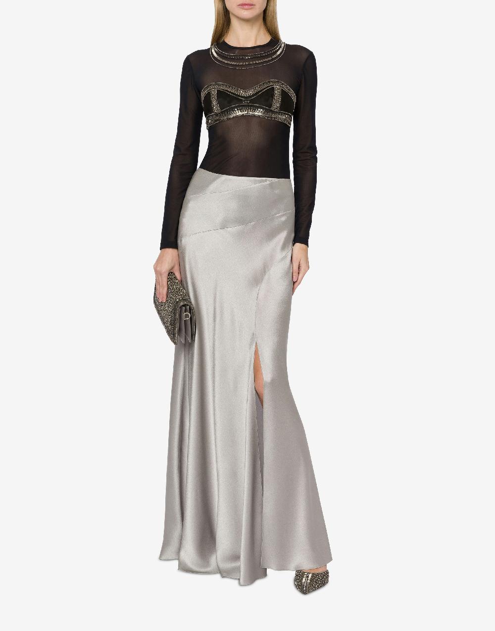 Alberta Ferretti Gonna lunga in raso Sconti questo mese