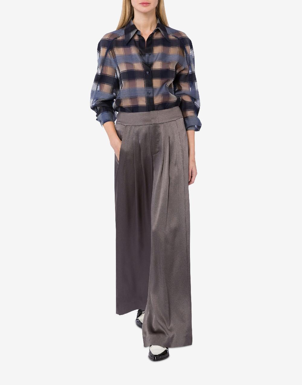 Alberta Ferretti Pantalone in raso con pieghe Italy