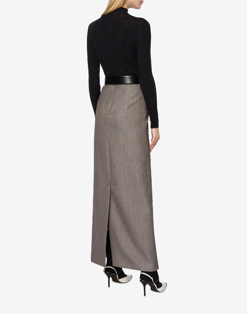 Alberta Ferretti Gonna lunga in tweed di lana In Linea