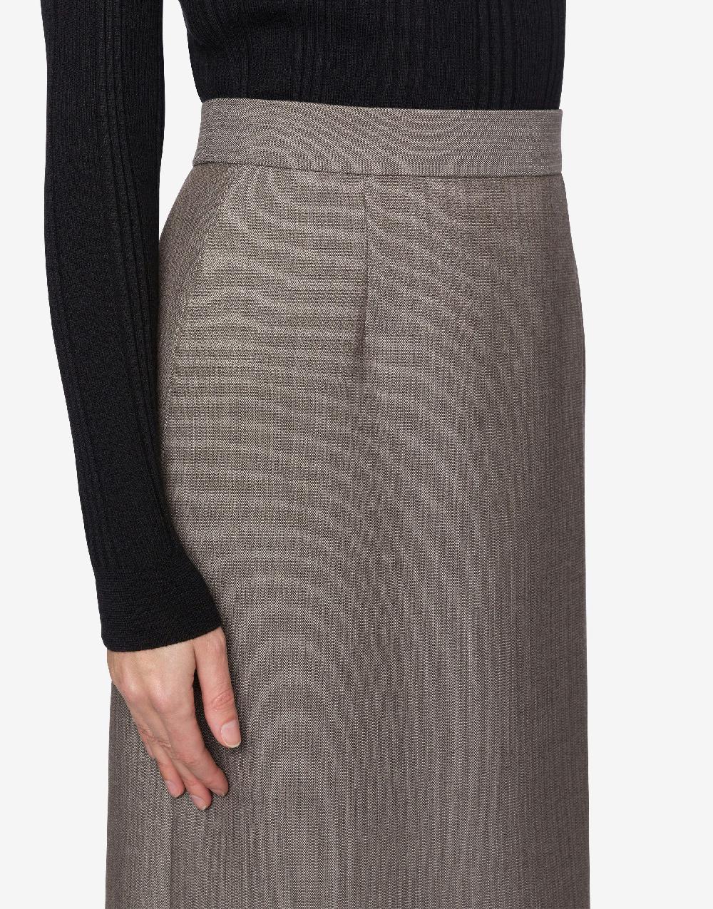 Alberta Ferretti Gonna lunga in tweed di lana In Linea
