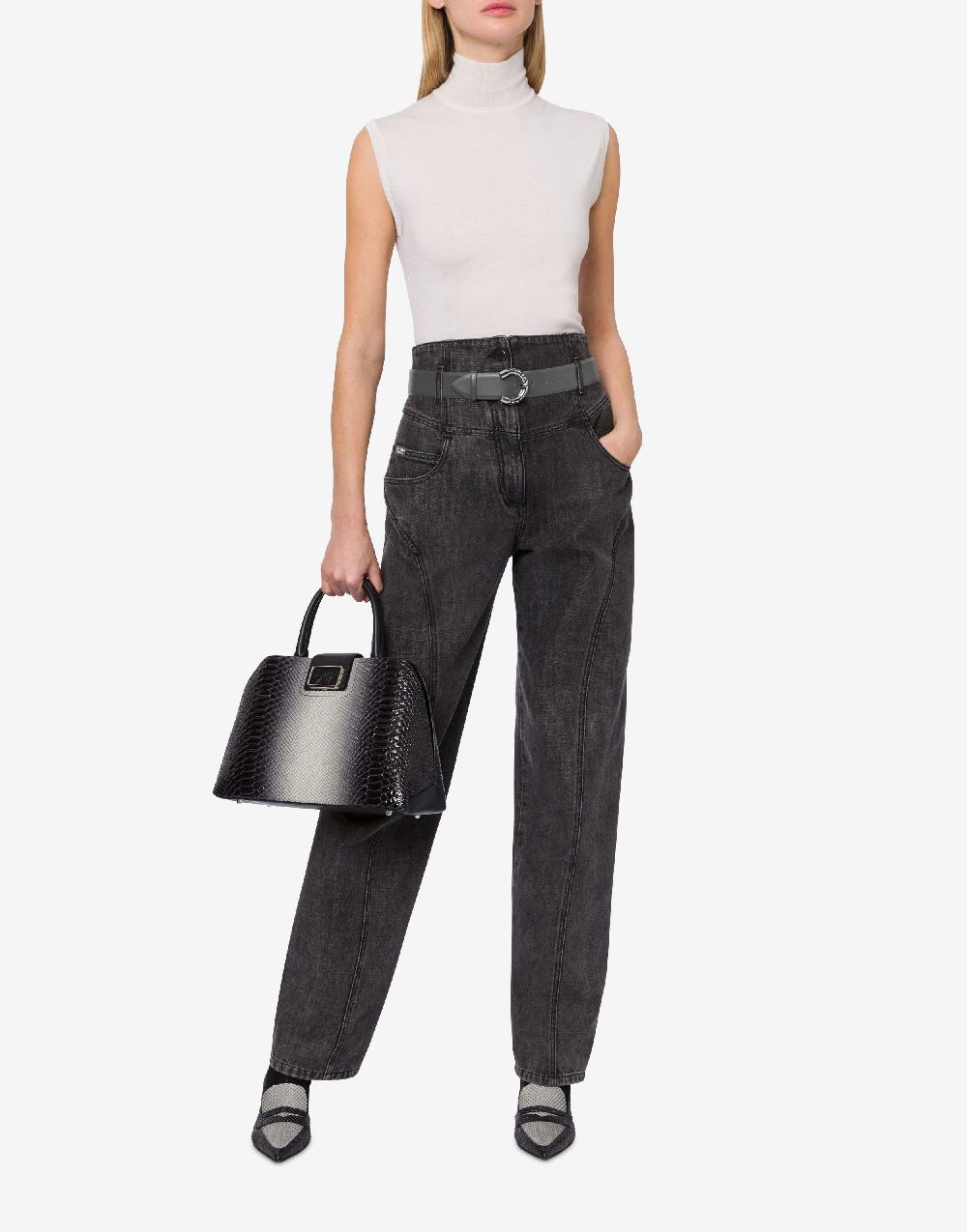 Alberta Ferretti Top a collo alto in lana e seta Spedizione Gratuita