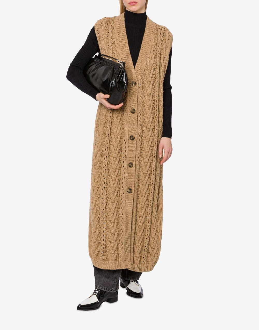 Alberta Ferretti Gilet lungo in maglia di lana e cashmere Affare Del Giorno