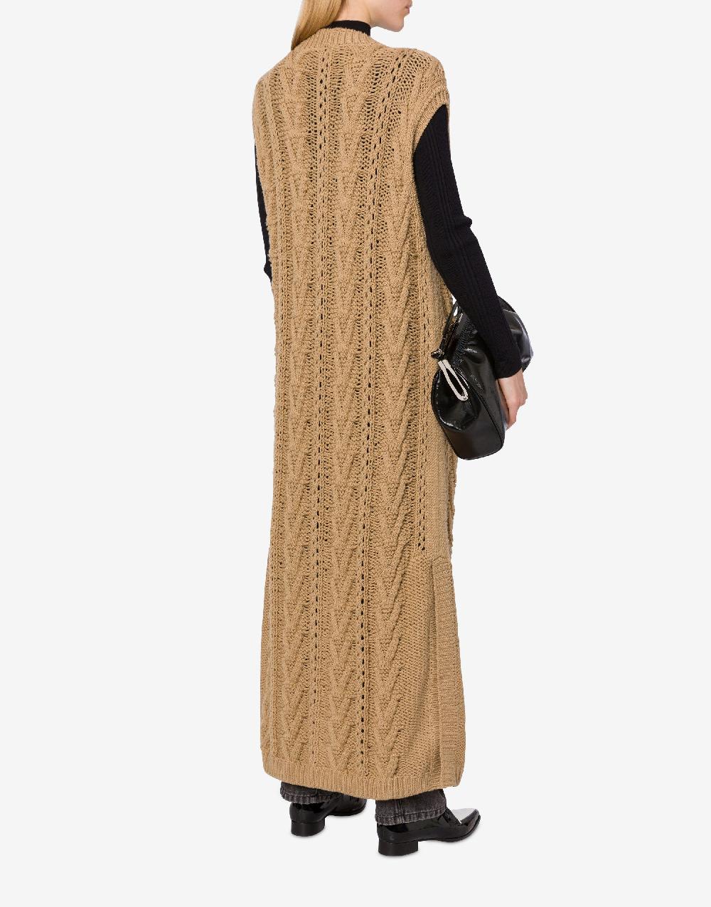 Alberta Ferretti Gilet lungo in maglia di lana e cashmere Affare Del Giorno