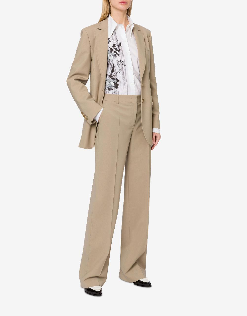 Alberta Ferretti Pantalone in tela di lana stretch Convenienza