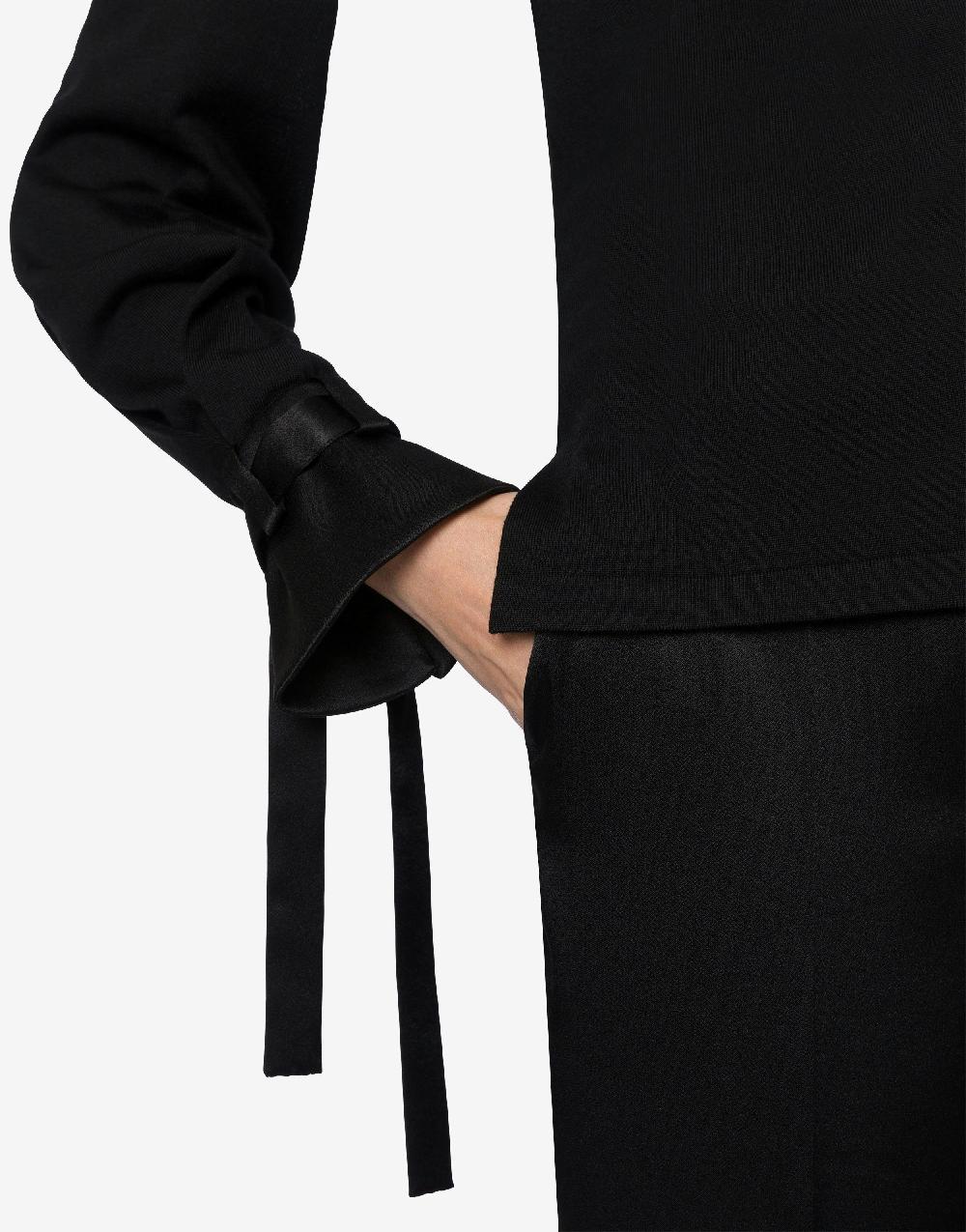 Alberta Ferretti Maglia in lana con nastri in raso Offerta