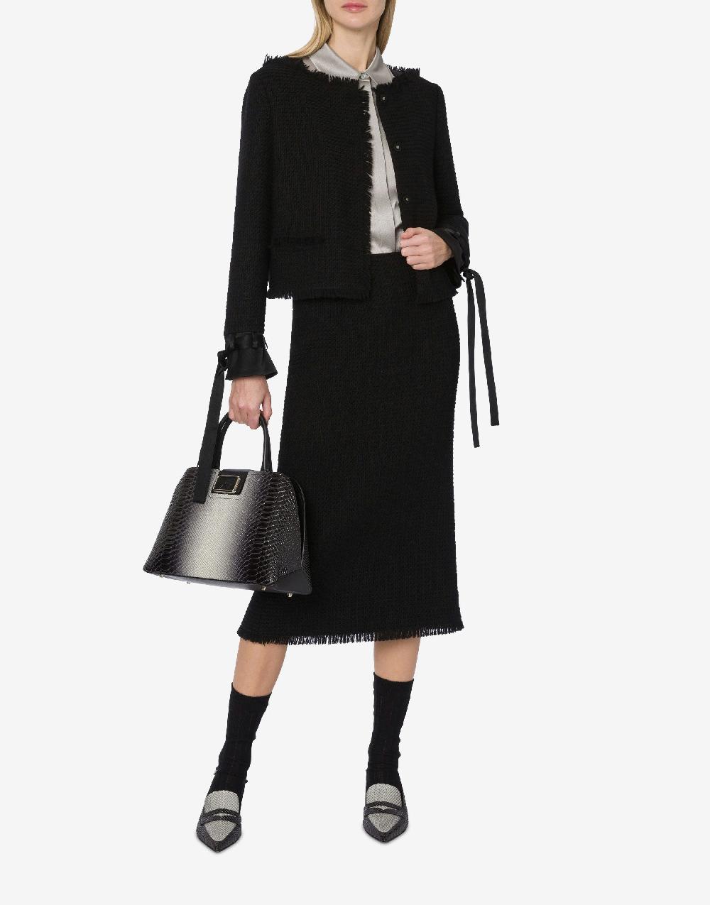 Alberta Ferretti Gonna longuette in stuoia di lana Online
