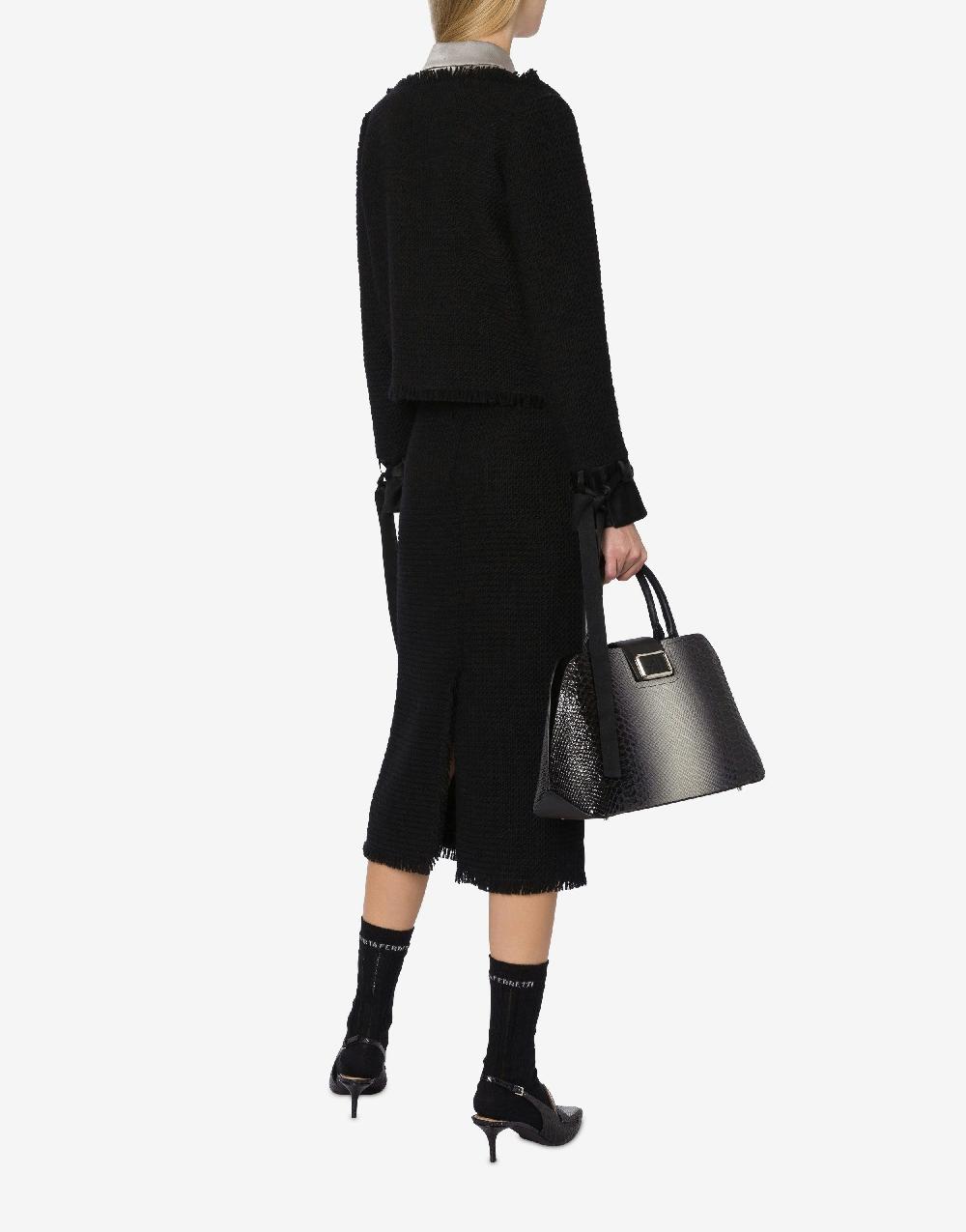 Alberta Ferretti Gonna longuette in stuoia di lana Online