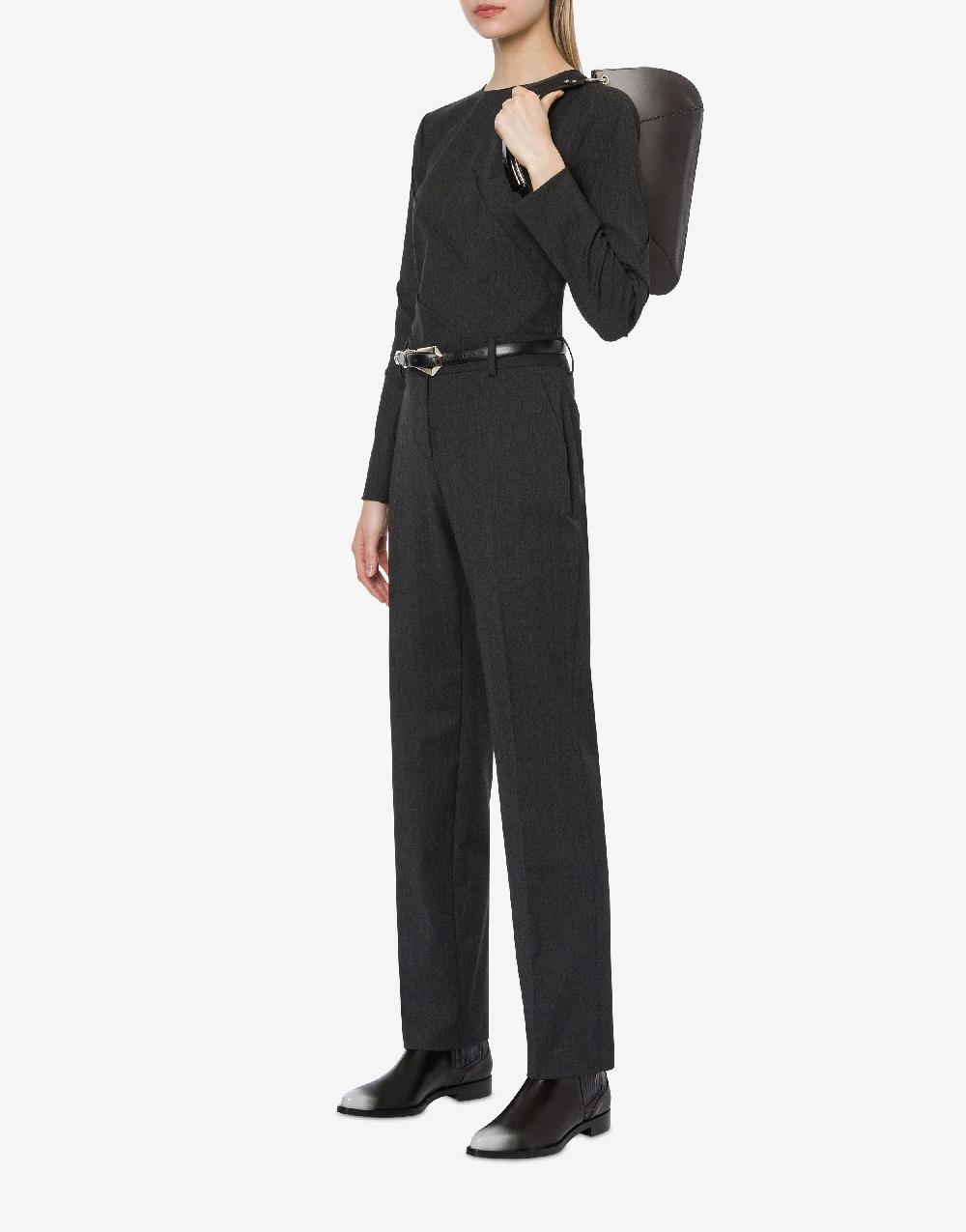 Alberta Ferretti Pantalone in twill di lana stretch Saldi Di Fabbrica