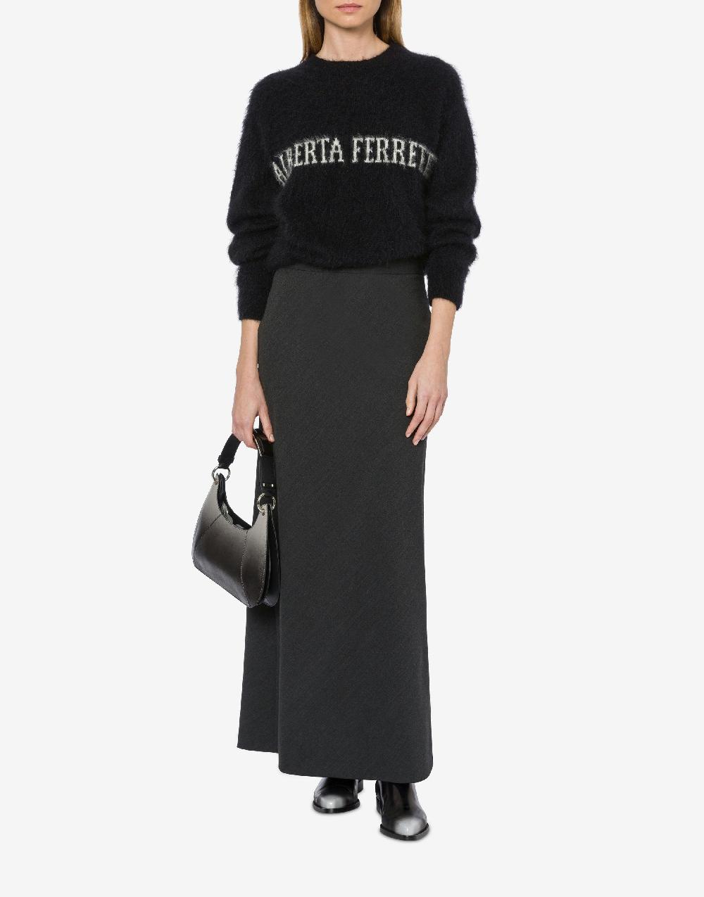 Alberta Ferretti Maglione in mohair superkid con logo In Saldo