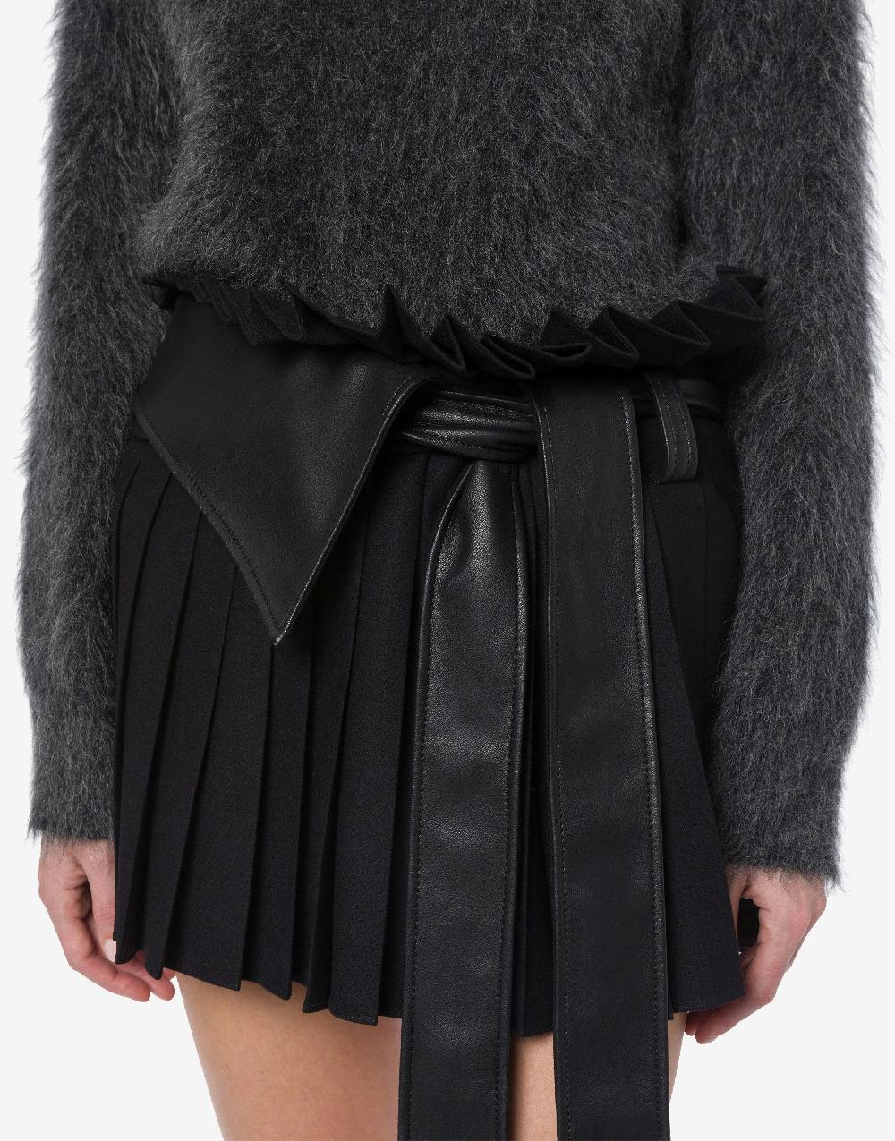 Alberta Ferretti Minigonna a pieghe in twill di lana stretch Moda