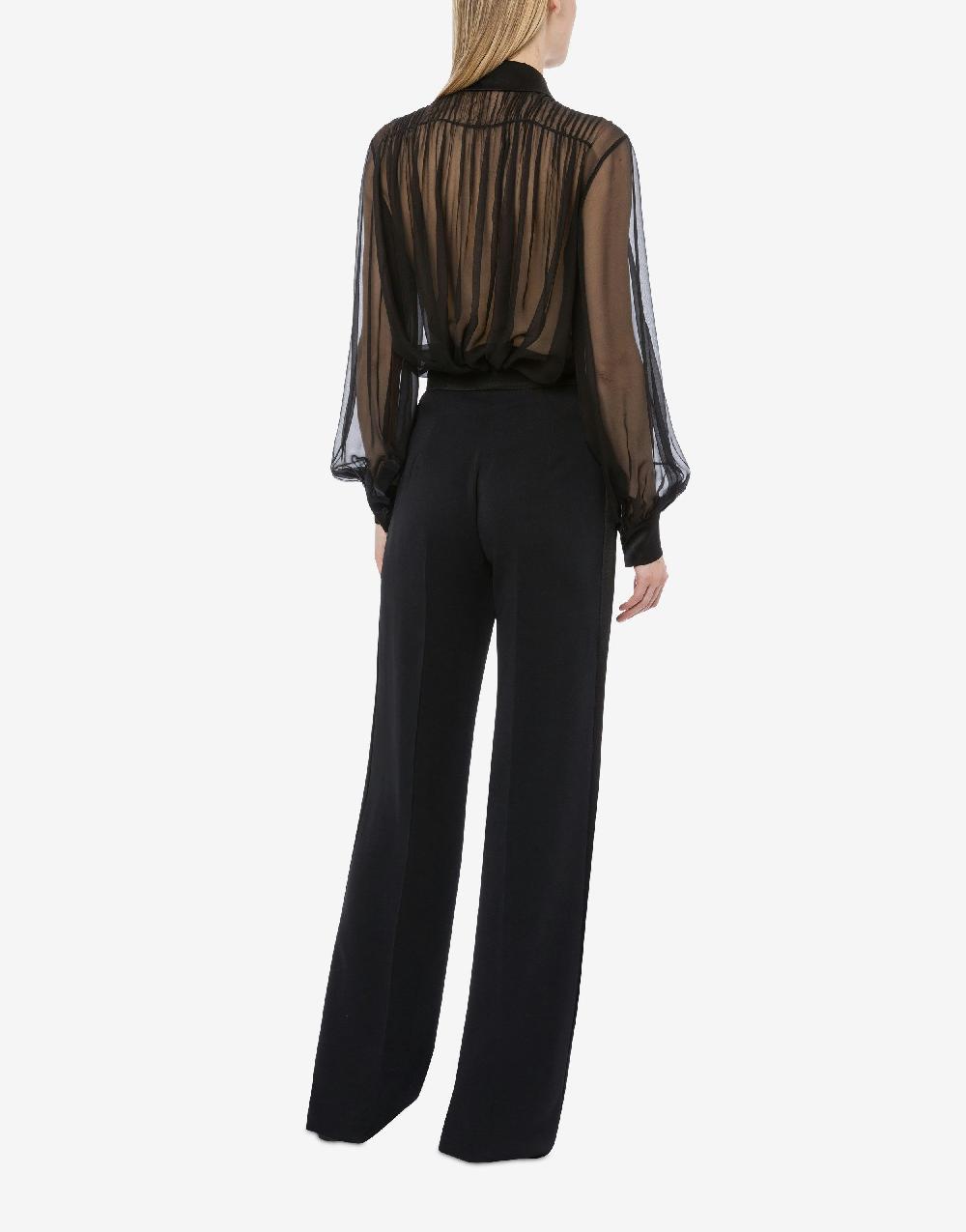 Alberta Ferretti Pantalone in cady stretch con dettagli in raso Sconto di tempo limitato