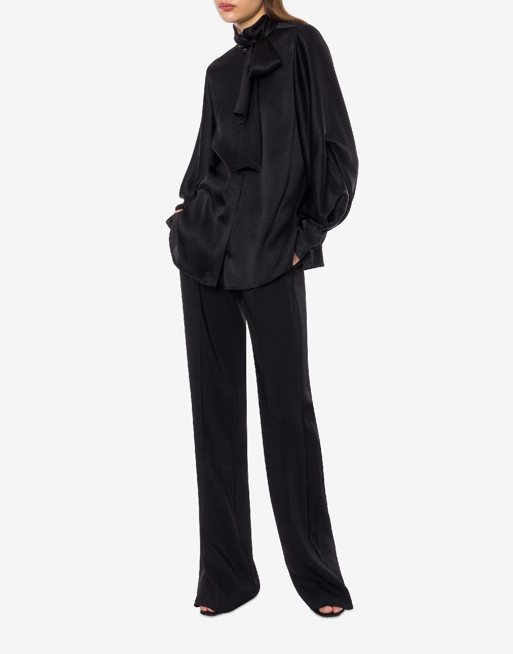 Alberta Ferretti Camicia in raso con collo lavallière Negozio online di fabbrica