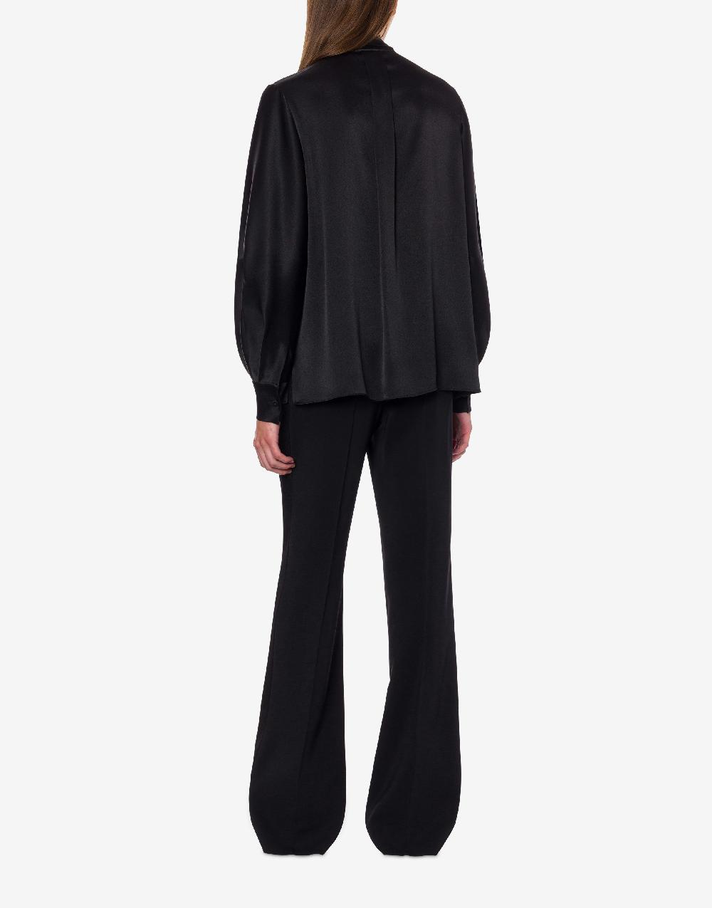 Alberta Ferretti Camicia in raso con collo lavallière Negozio online di fabbrica