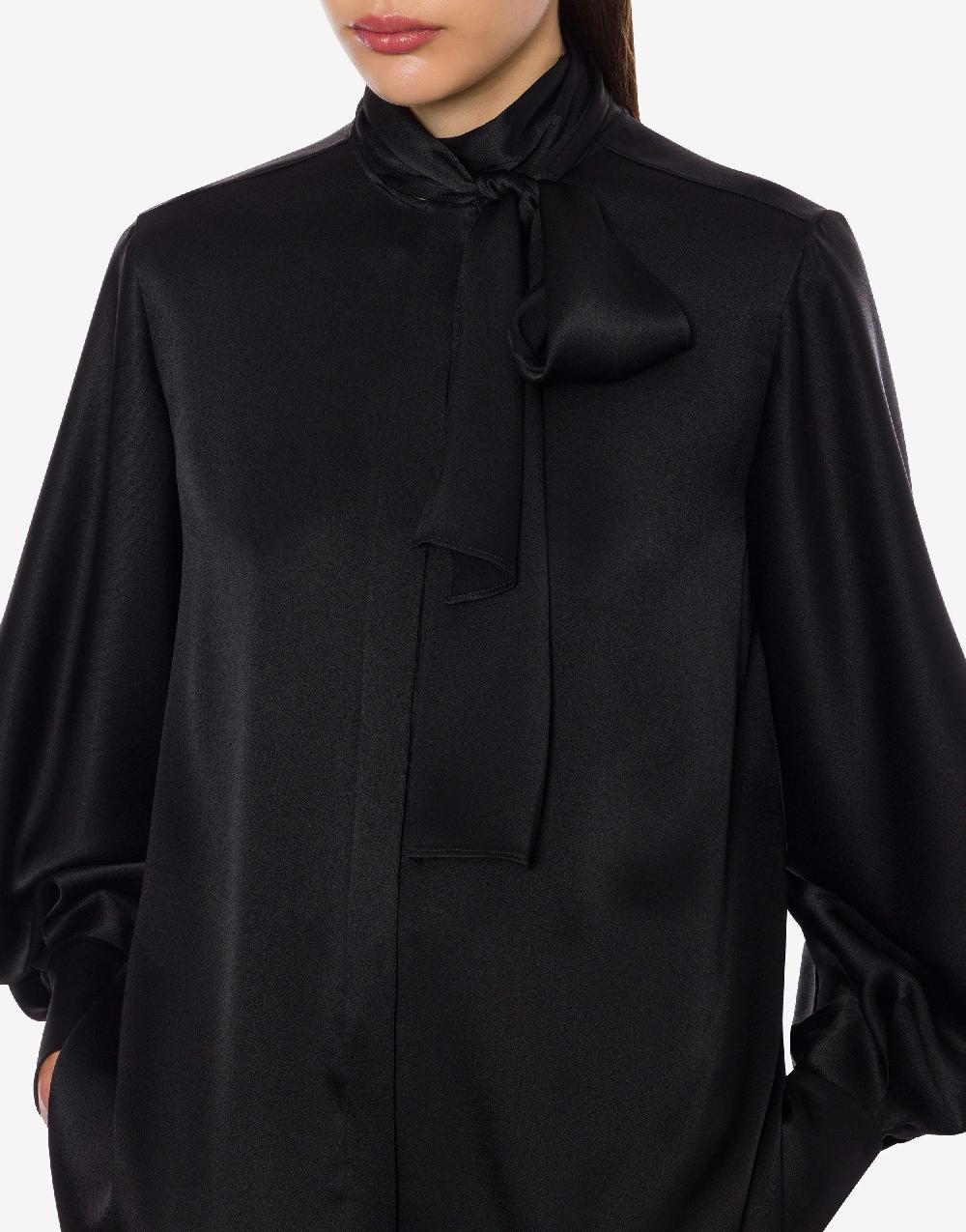 Alberta Ferretti Camicia in raso con collo lavallière Negozio online di fabbrica