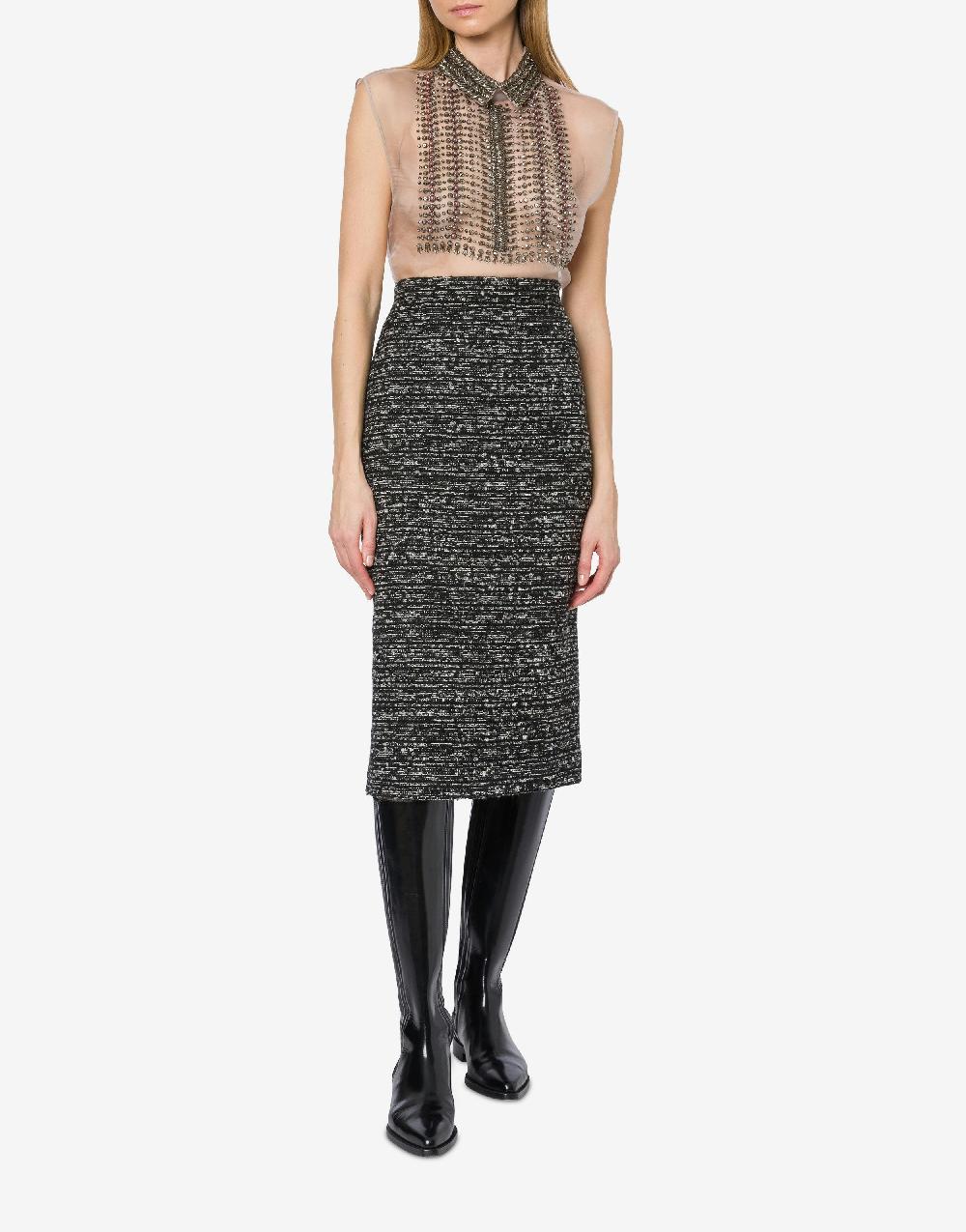 Alberta Ferretti Top in organza con ricamo perline Comprare a buon mercato