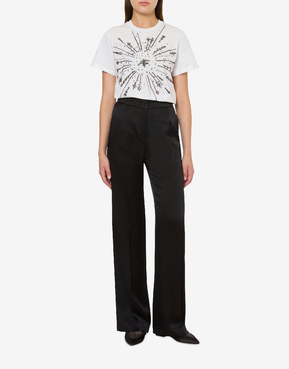 Alberta Ferretti T-shirt in jersey organico con ricamo Grande vendita