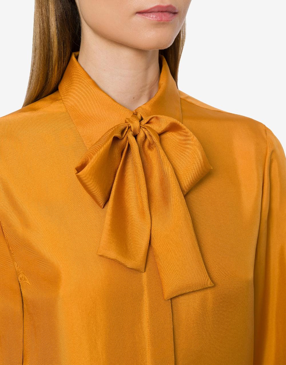 Alberta Ferretti Camicia in twill di seta con sciarpina Fornitura limitata