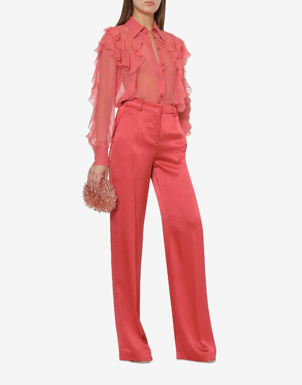 Alberta Ferretti Pantalone in raso Cocktail Vendita calda