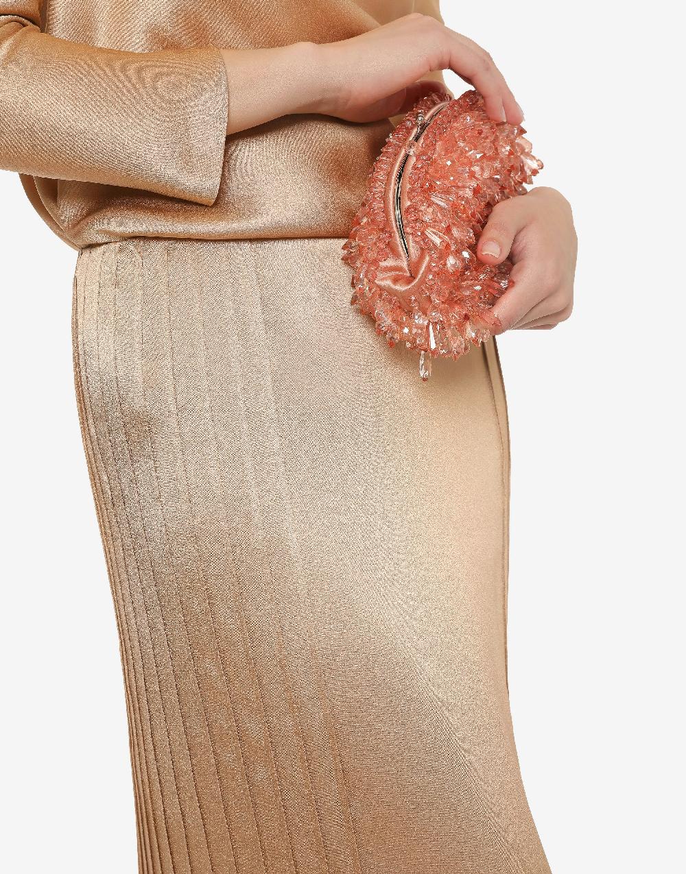 Alberta Ferretti Gonna lunga in raso con plissé Latest fashion