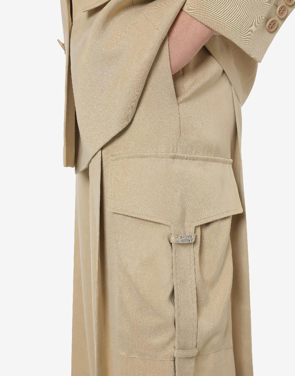 Alberta Ferretti Pantalone oversize in tela lavata Offerte stagionali
