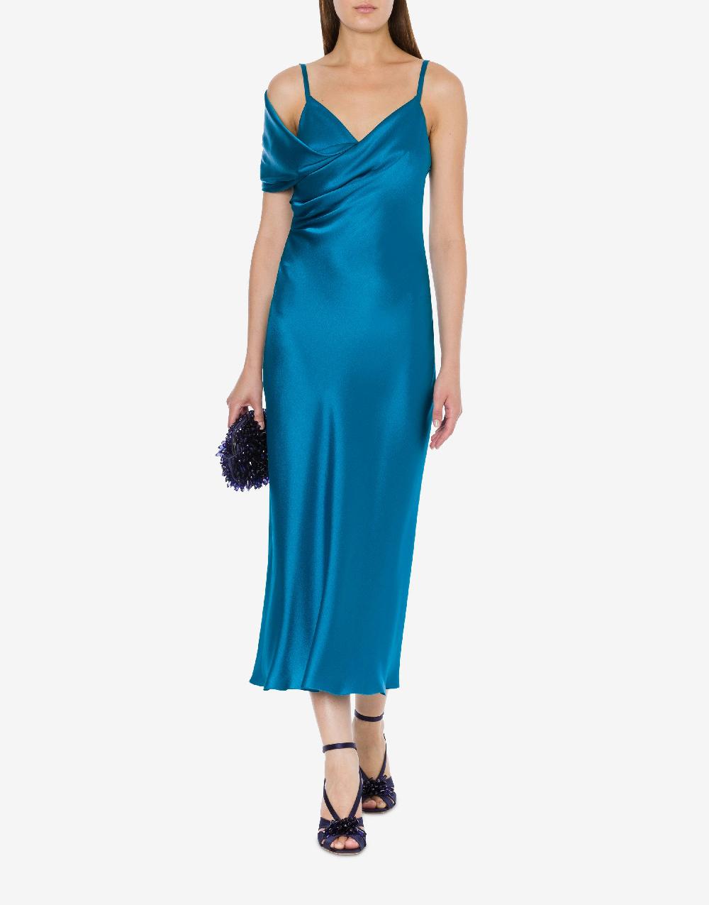 Alberta Ferretti Abito longuette in raso Cocktail Ritorno libero