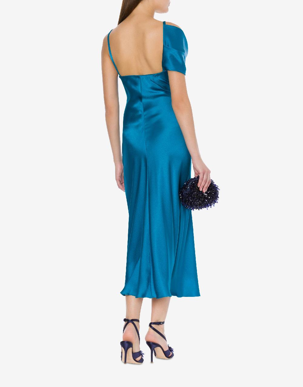 Alberta Ferretti Abito longuette in raso Cocktail Ritorno libero
