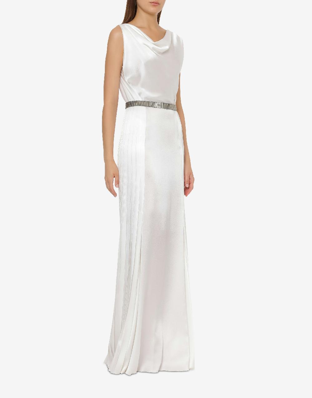 Alberta Ferretti Abito in raso con plissé Cocktail ACQUISTA ORA