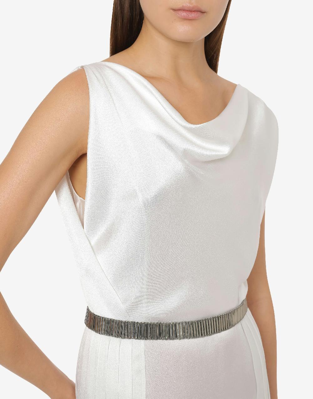 Alberta Ferretti Abito in raso con plissé Cocktail ACQUISTA ORA