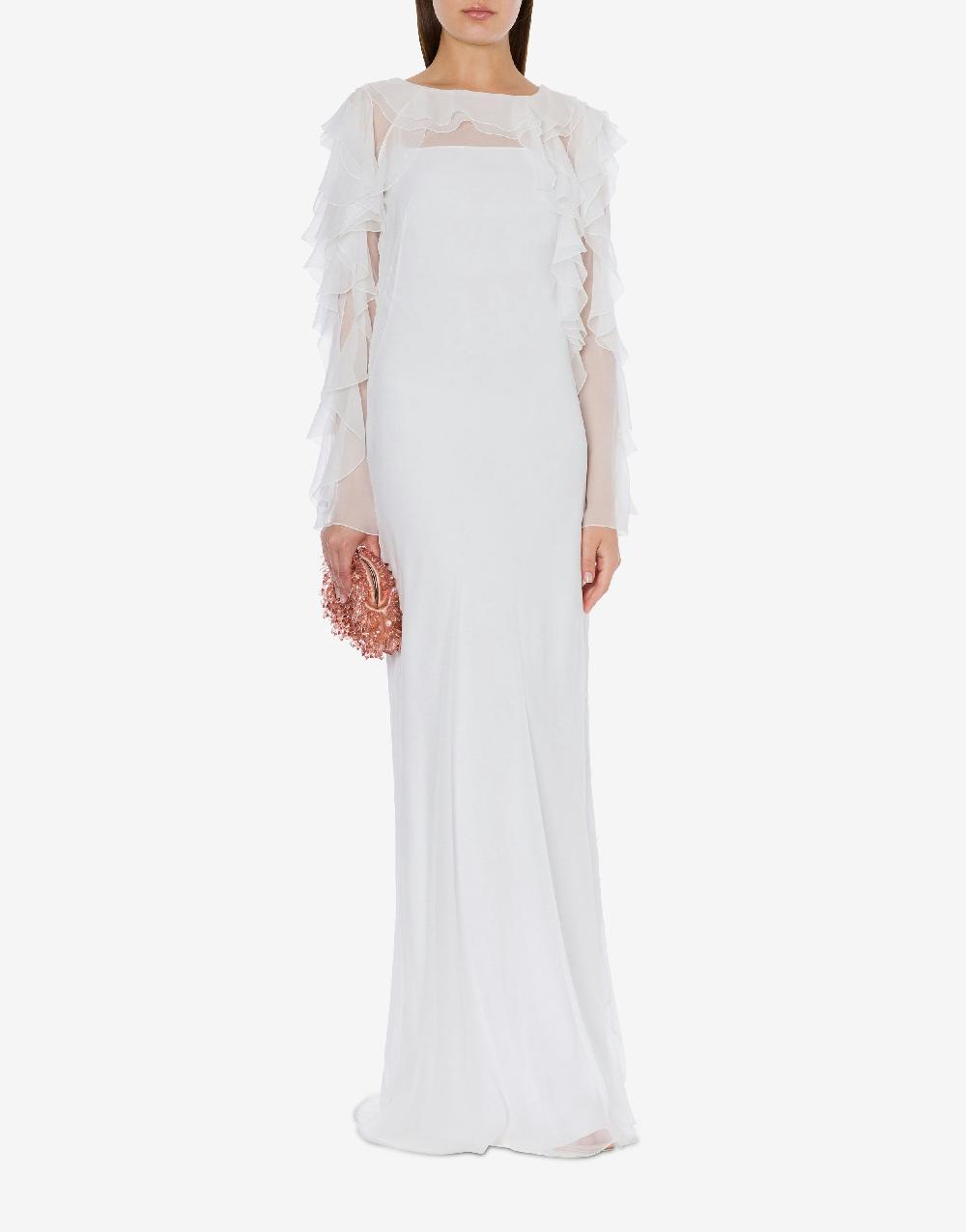 Alberta Ferretti Abito lungo in chiffon organico Cocktail Latest stili