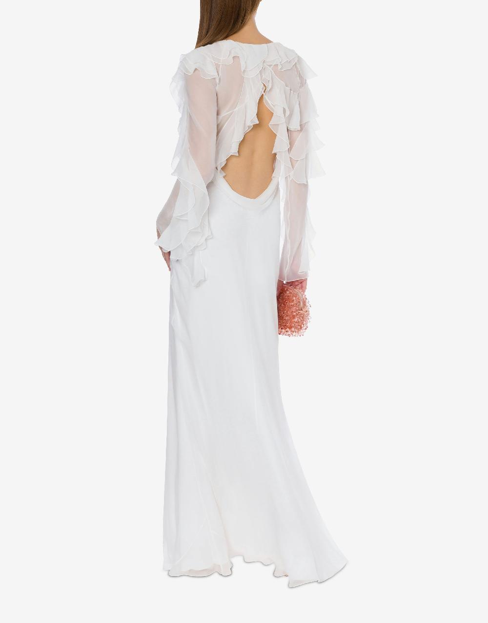 Alberta Ferretti Abito lungo in chiffon organico Cocktail Latest stili
