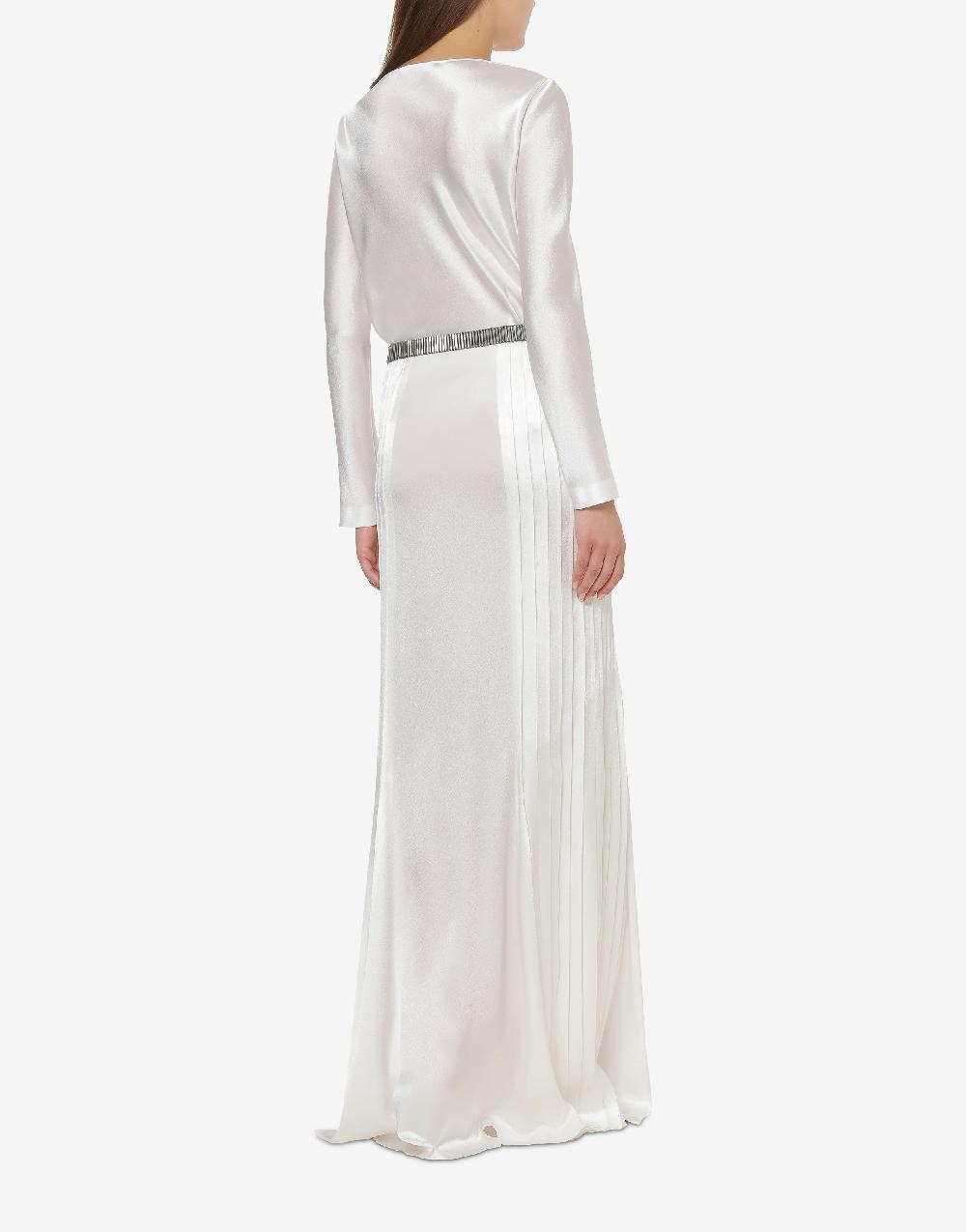 Alberta Ferretti Gonna lunga in raso con plissé Ultimo giorno