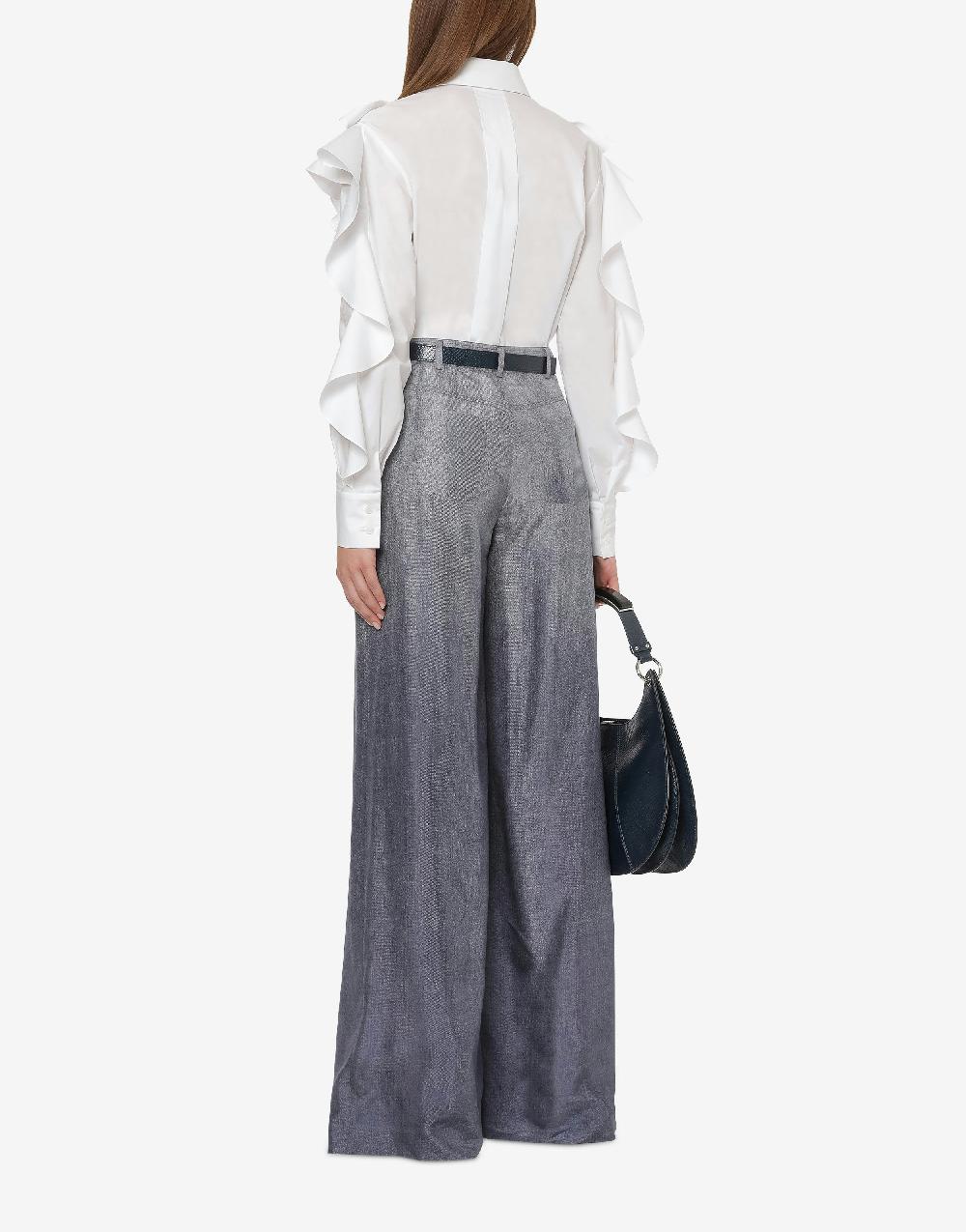 Alberta Ferretti Camicia in popeline stretch con ruches Sostegno trimestrale