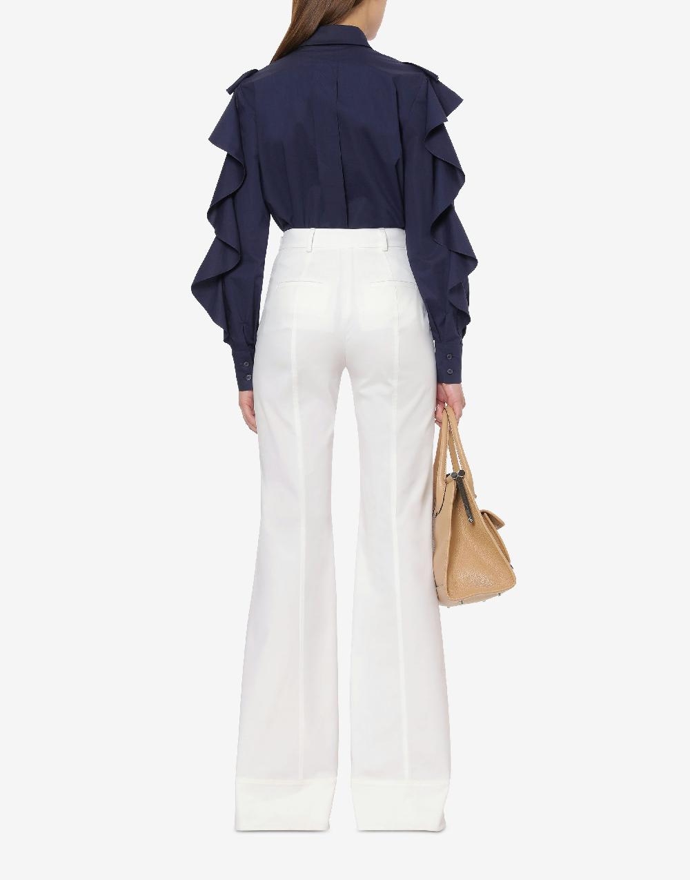 Alberta Ferretti Camicia in popeline stretch con ruches Fino al 55% di sconto