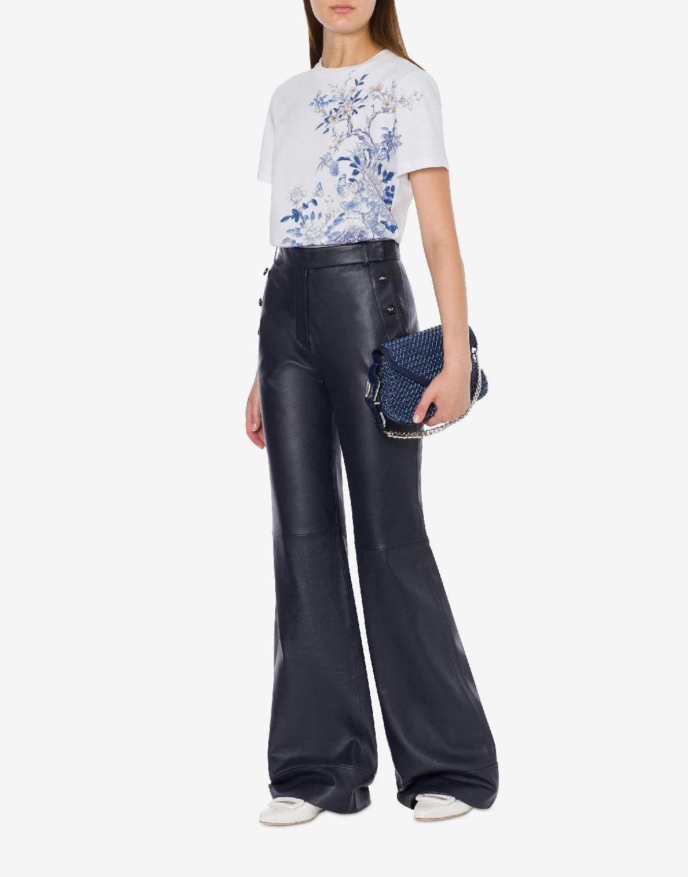 Alberta Ferretti T-shirt in jersey con stampa ciliegio e farfalle Esporta salva