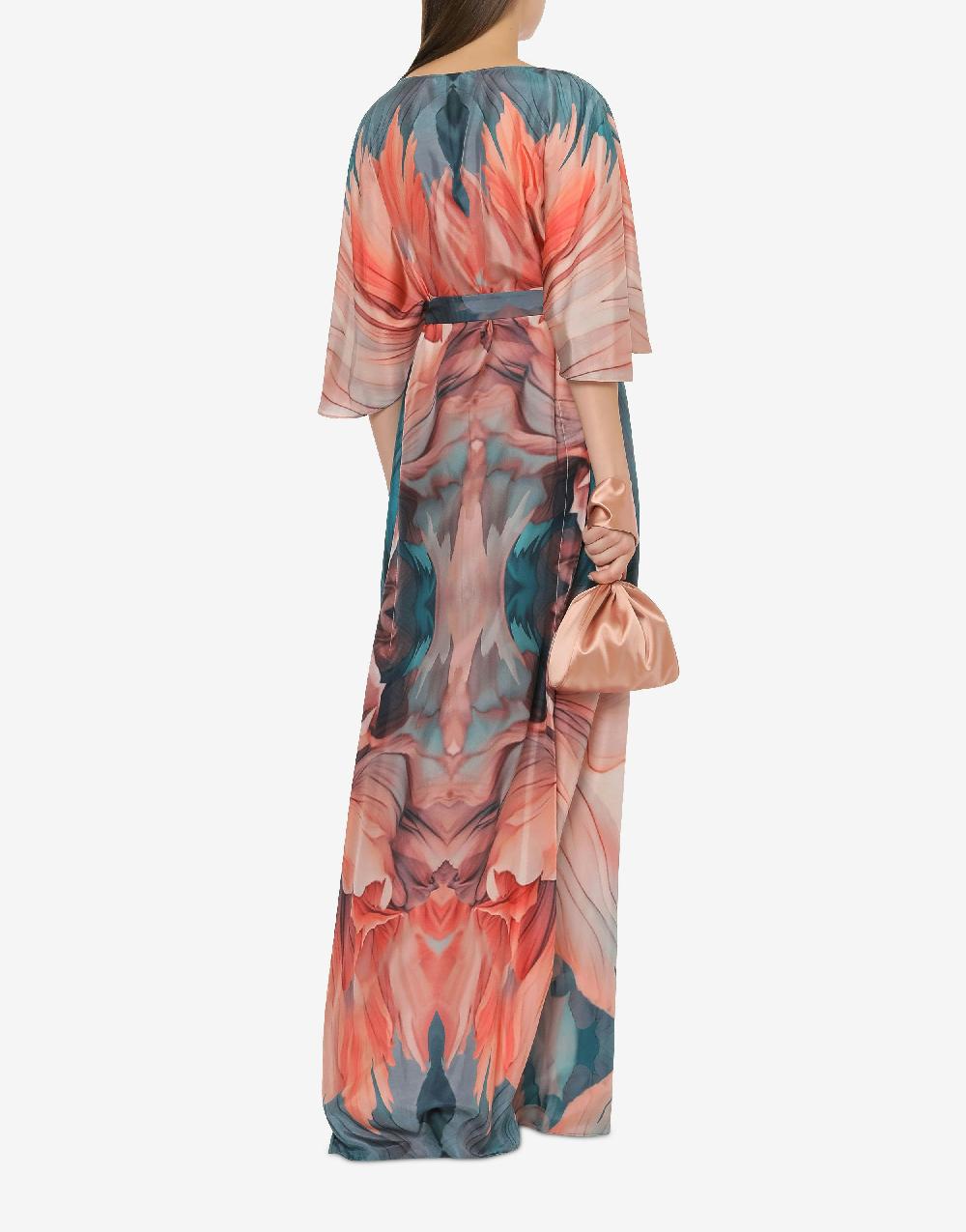 Alberta Ferretti Abito in habotai con stampa petali Duty-free