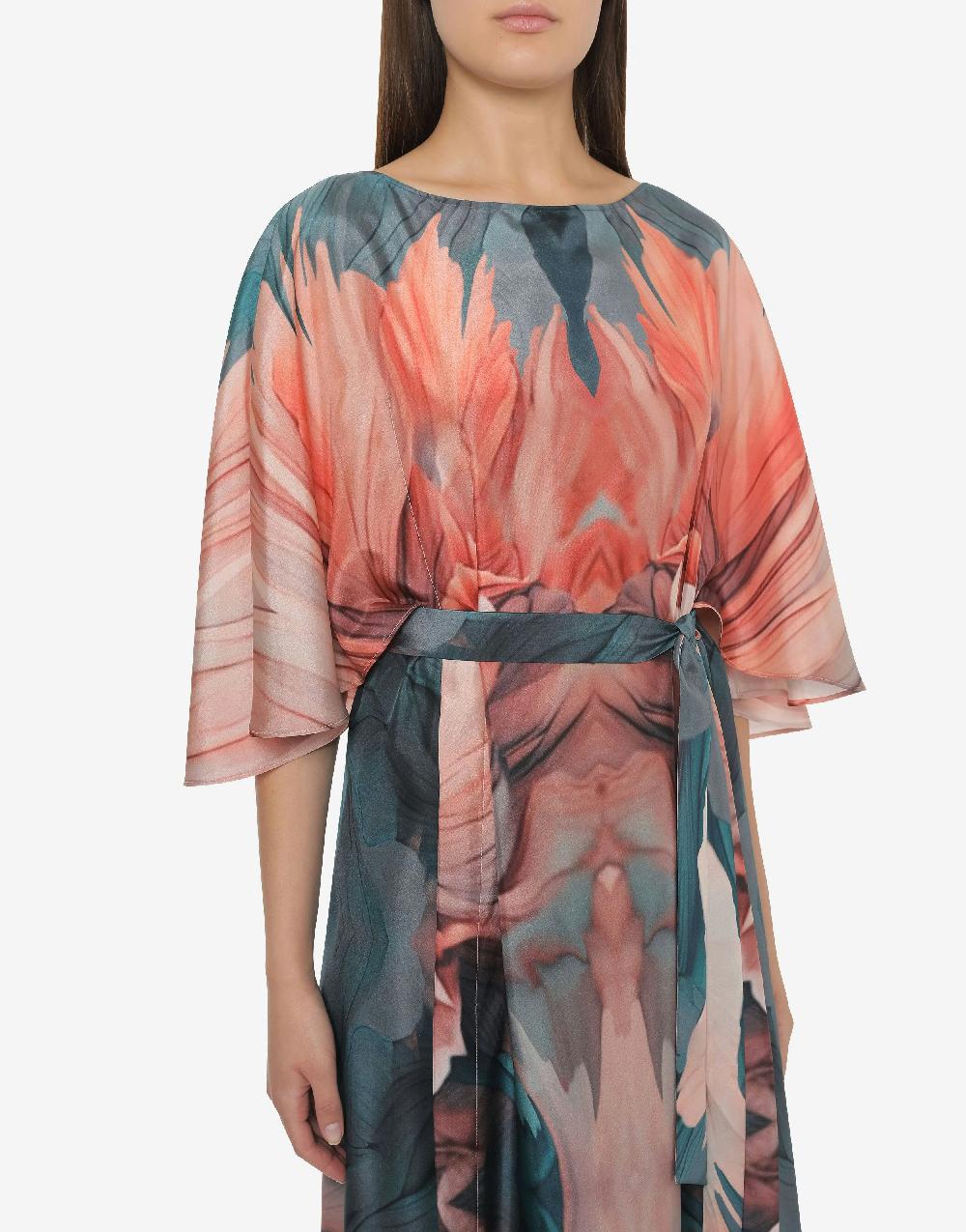 Alberta Ferretti Abito in habotai con stampa petali Duty-free