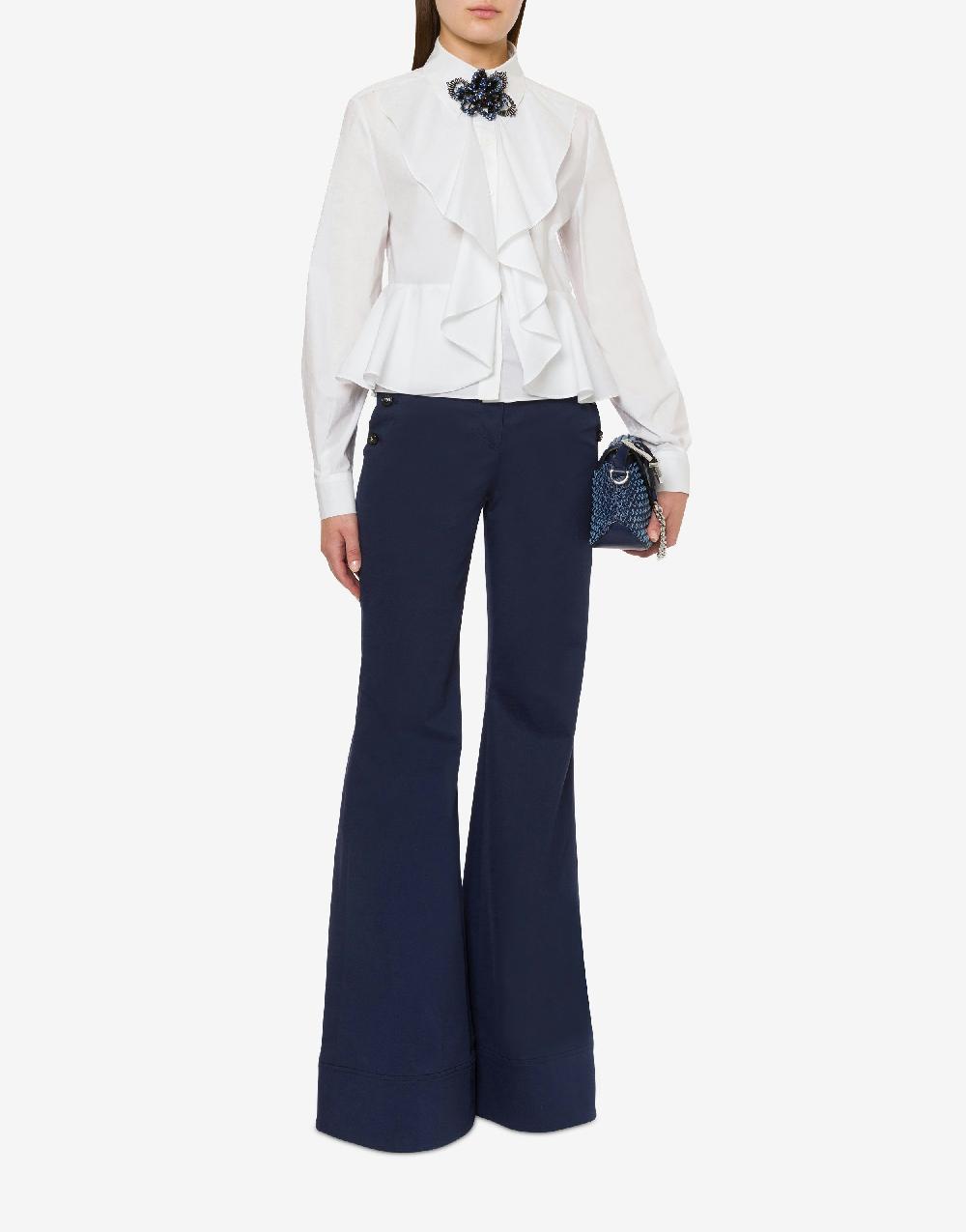 Alberta Ferretti Pantalone flare in tela di cotone stretch 50% di sconto per tempo limitato