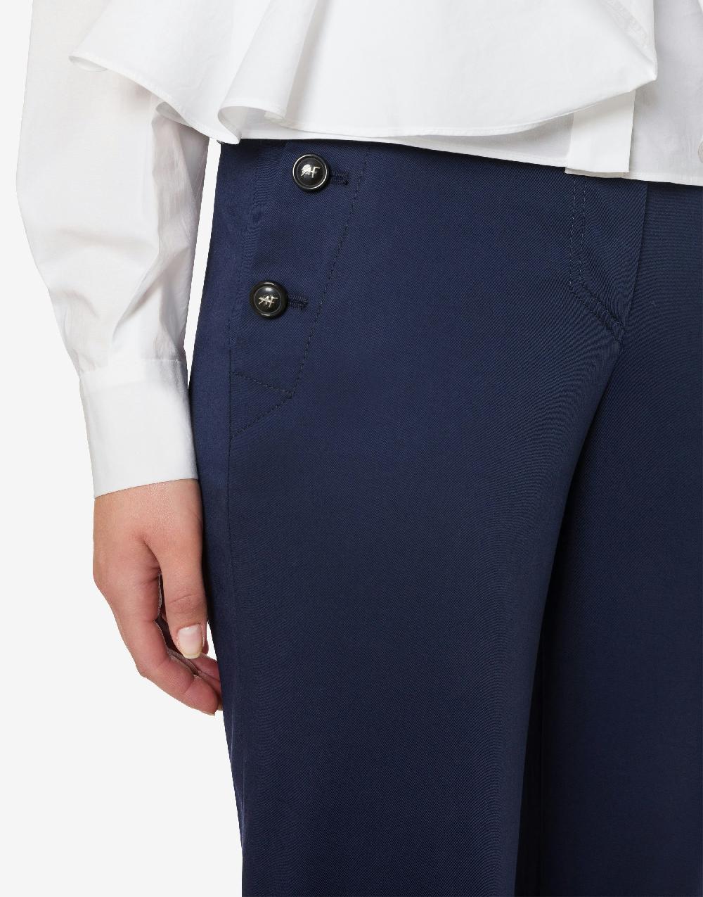 Alberta Ferretti Pantalone flare in tela di cotone stretch 50% di sconto per tempo limitato