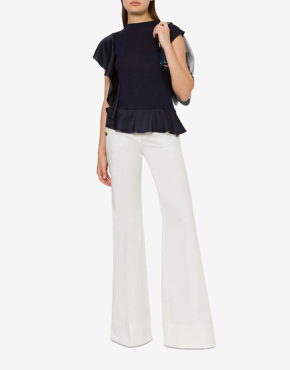 Alberta Ferretti Maglia in cashmere e seta con ruches Sconti questo mese