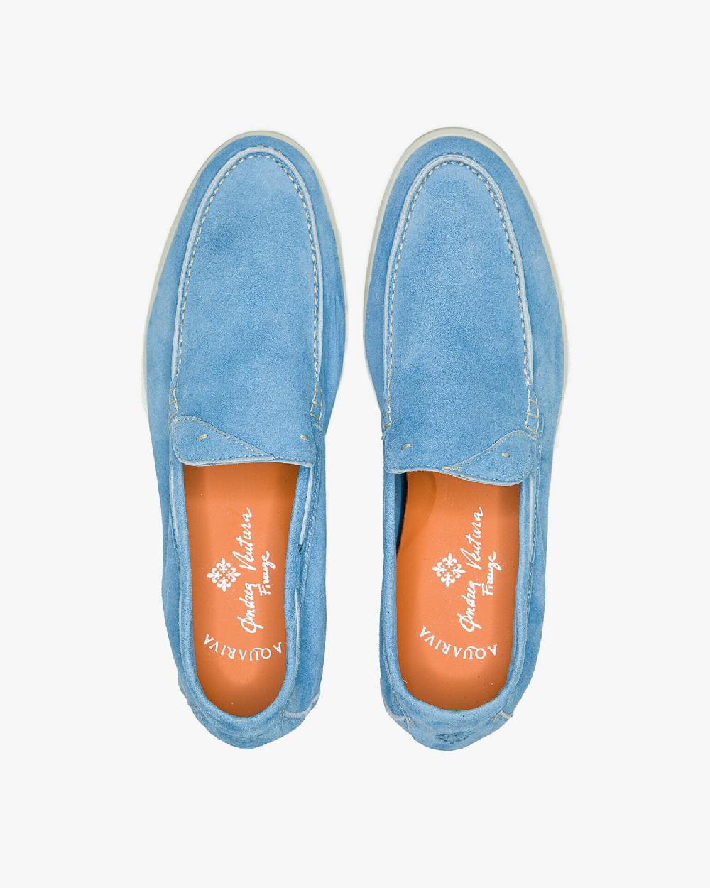 Andrea ventura MOCASSINO AQUARIVA ISEO IN SUEDE AZZURRO Vendita Economica