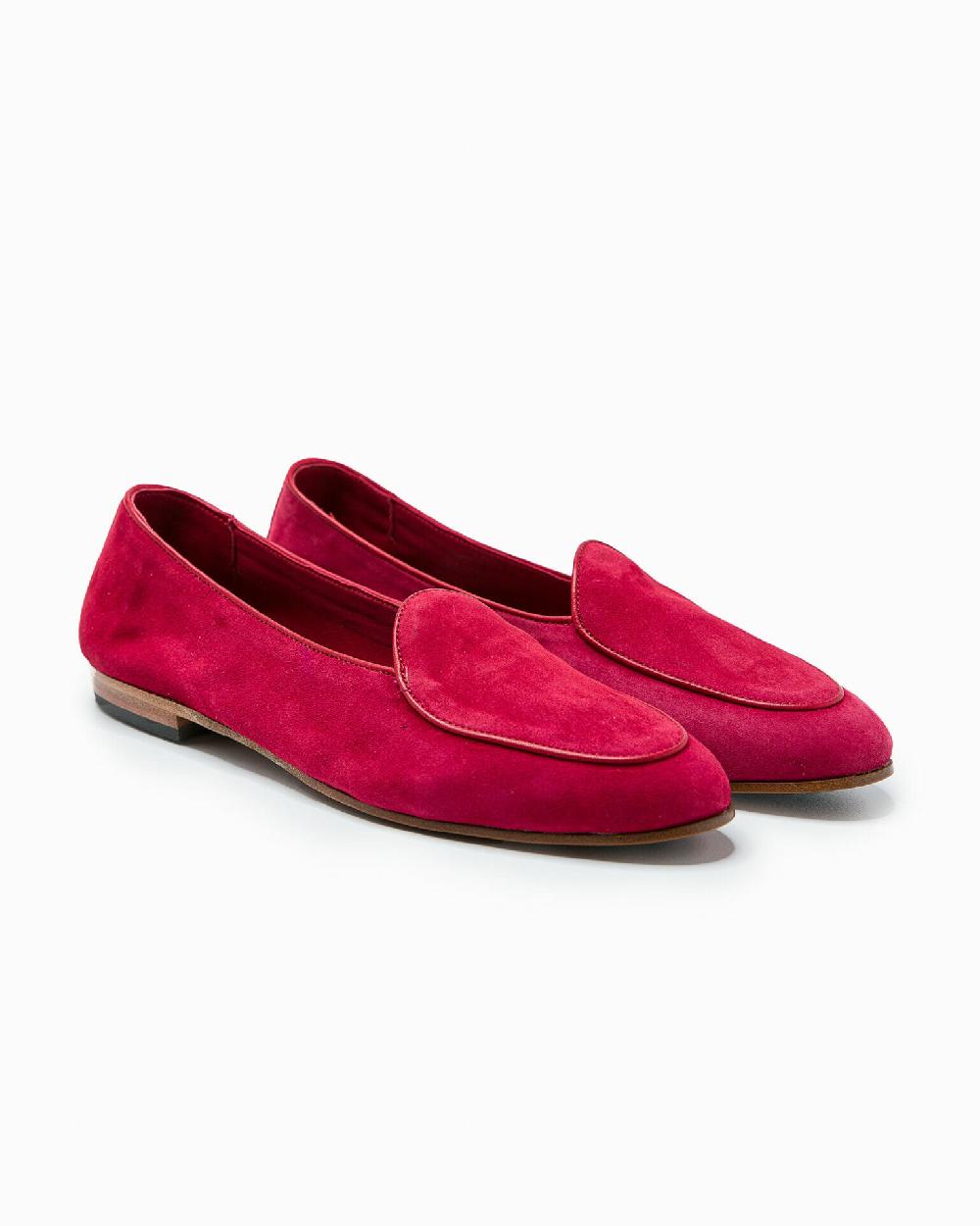 Andrea ventura MOCASSINO DONNA BELGIAN-D LS IN SUEDE ROSSO RUBINO Vendita calda