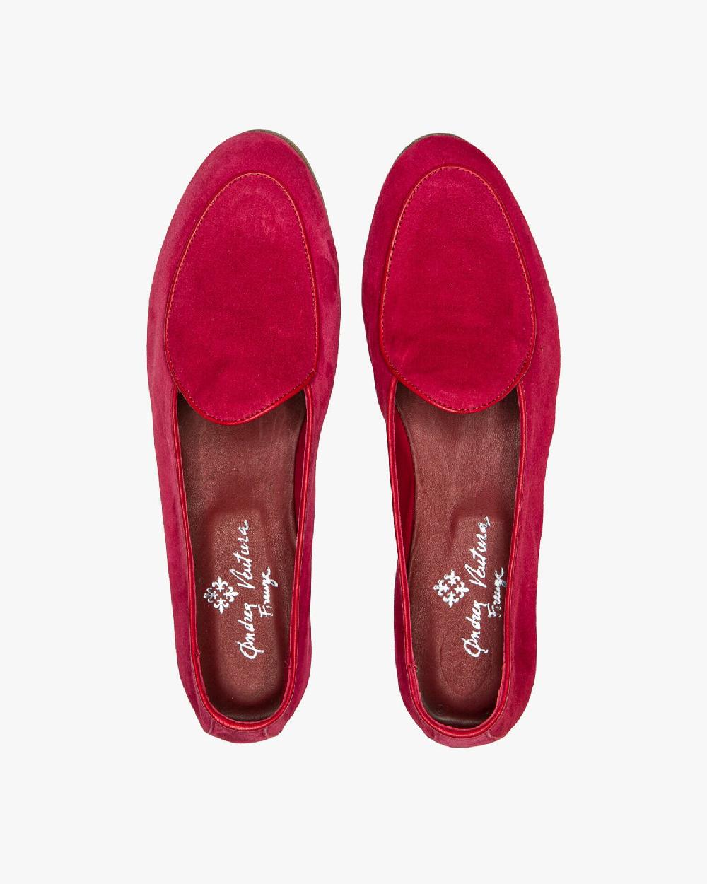 Andrea ventura MOCASSINO DONNA BELGIAN-D LS IN SUEDE ROSSO RUBINO Vendita calda