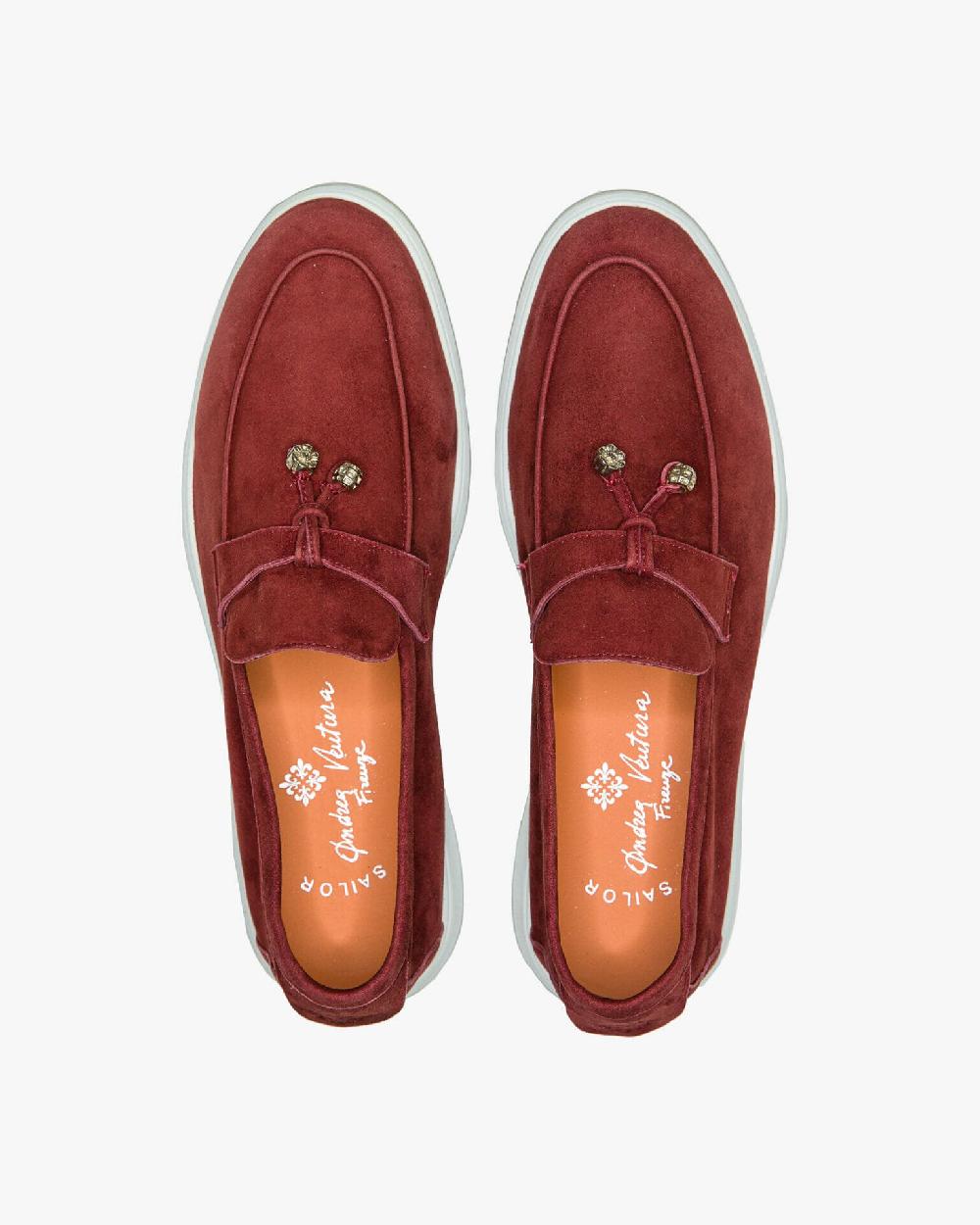Andrea ventura Mocassino senza lacci con charms color argento Aq-D BEACH-CHARMS1 in suede color mattone Offerta temporanea